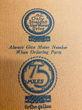 1925 Cleveland Motorcycle Co Parts Book Catalogue Literature Manual NOS Vtg Anti