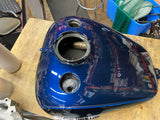 Road King Gas Tank deep blue pearl /black Emblems 2014 FLHR Harley Nice!