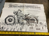 NOS Literature poster Harley K model sportster 1952 Vtg Antique motorcycle