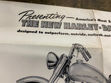 NOS Literature poster Harley K model sportster 1952 Vtg Antique motorcycle