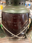 vtg Embury No.2 green railroad lantern Warsaw NY USA red d-lite globe