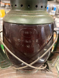 vtg Embury No.2 green railroad lantern Warsaw NY USA red d-lite globe