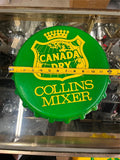 vtg Canada Dry Collins Mixer green bottle cap sign collectable wall accessory