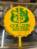 vtg Canada Dry Collins Mixer yellow bottle cap sign collectable wall accessory