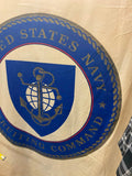 Vtg Navy Recruiting Banner Roll up Flag USN 48x67 USA Collectible Man Cave Sign