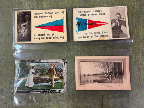 VTG Antique Early 1900s Decorative Postcards Assorted College Comical