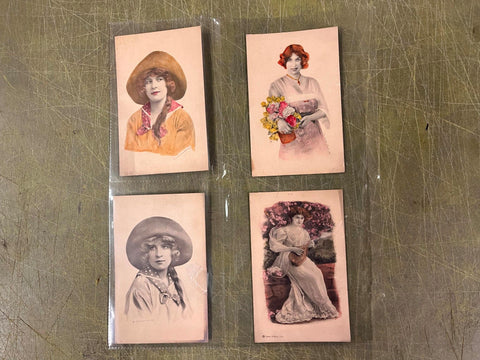 VTG Antique Early 1900s Decorative Postcards Assorted Dressed up Gals
