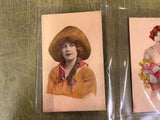 VTG Antique Early 1900s Decorative Postcards Assorted Dressed up Gals