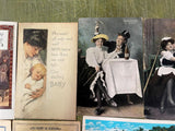 VTG Antique 1890s- Early 1900s Lot of 20+ Decorative Postcards Advertisements