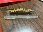 VTG Made in USA SS Santa Maria Brass Boat Tabletop Paperweight