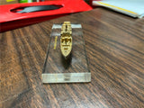VTG Made in USA SS Santa Maria Brass Boat Tabletop Paperweight