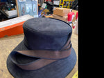 ERIC JAVITS NEW YORK FANCY 1920's ERA DESIGN FELT FEDORA BLACK Velvet Bow Accent