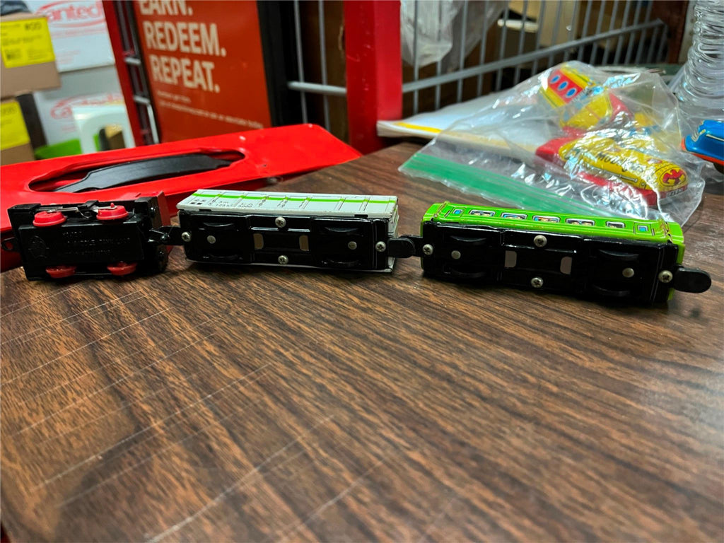 VTG Lot of 5 Made in Japan Tin Litho Train Toys Santa Fe