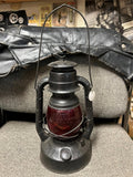 vtg 1937 Dietz little wizard black railroad lantern NY USA red glass globe rare