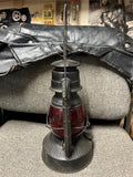 vtg 1937 Dietz little wizard black railroad lantern NY USA red glass globe rare