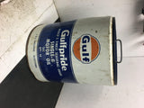 Vintage Gulf Gulfpride Single-G SAE 20 / 20 W motor oil 5 U.S. gal tin can Texas