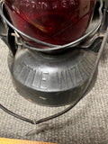 vtg 1937 Dietz little wizard black railroad lantern NY USA red glass globe rare