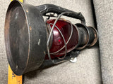 vtg 1937 Dietz little wizard black railroad lantern NY USA red glass globe rare