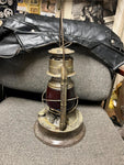 vtg Dietz 1933 little giant 70 hour capacity railroad lantern red glass globe