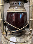 vtg Dietz 1933 little giant 70 hour capacity railroad lantern red glass globe