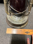 vtg Dietz 1933 little giant 70 hour capacity railroad lantern red glass globe