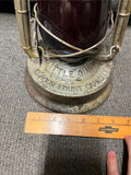vtg Dietz 1933 little giant 70 hour capacity railroad lantern red glass globe