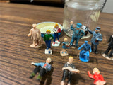 VTG Lot of 12 Model Train Diorama miniature Towns People Plastic