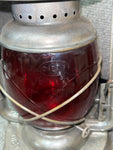 vtg antique 1923 Dietz No.2 D-lite railroad lantern red glass d-lite globe rare