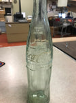 Vtg Coca-Cola Glass Bottle 16 Fl Oz  Embroided Light Green Tint
