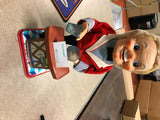 Vtg 1960's Tin Battery Operated Charlie Weaver Bartender Toy X Design lights up
