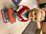 Vtg 1960's Tin Battery Operated Charlie Weaver Bartender Toy X Design lights up