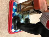 Vtg 1960's Tin Battery Operated Charlie Weaver Bartender Toy X Design lights up