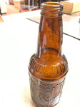 Vtg Brown Amber Glass Soda Bottle Sarsaparilla Sioux City Cowboy picture