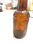 Vtg Brown Amber Glass Soda Bottle Sarsaparilla Sioux City Cowboy picture