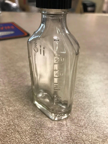 Glass Medicine or Elixir Bottle Has Measurements Label 3ii Slight Pearlescent