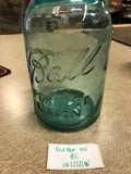 Ball Perfect Mason Blue tinted Glass Canning Mason Jar Lot of 2 No Lids