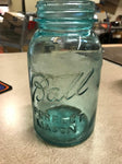 Ball Perfect Mason Blue tinted Glass Canning Mason Jar Lot of 2 No Lids
