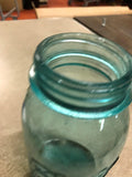 Ball Perfect Mason Blue tinted Glass Canning Mason Jar Lot of 2 No Lids