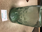 Atlas Mason's Patent Blue Tinted Glass Mason Canning Jar Has Various Bubbles