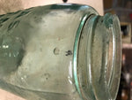 Atlas Mason's Patent Blue Tinted Glass Mason Canning Jar Has Various Bubbles