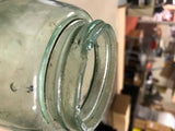 Atlas Mason's Patent Blue Tinted Glass Mason Canning Jar Has Various Bubbles
