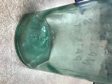 Atlas Mason's Patent Blue Tinted Glass Mason Canning Jar Has Various Bubbles