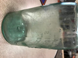 Atlas Mason's Patent Blue Tinted Glass Mason Canning Jar Has Various Bubbles