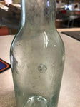Vtg Glass Liquor Bottle 7 Nb On Bottom Has Bubbles And Blueish Tint