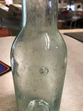 Vtg Glass Liquor Bottle 7 Nb On Bottom Has Bubbles And Blueish Tint