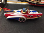 vintage 1960 repop tin mf-742 rocket racer ship Friction Toy Pressed steel