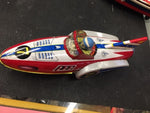 vintage 1960 repop tin mf-742 rocket racer ship Friction Toy Pressed steel