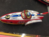 vintage 1960 repop tin mf-742 rocket racer ship Friction Toy Pressed steel