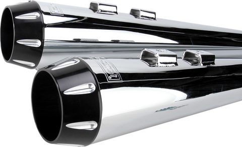 Bassani Chrome Megaphone Exhaust Slip On Mufflers 95-16 Harley Bagger FLH Glide