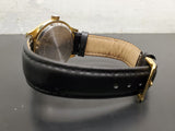 Vtg Rivington Electra 23 Quartzarama Men's Wristwatch Leather Band Gold Bezel